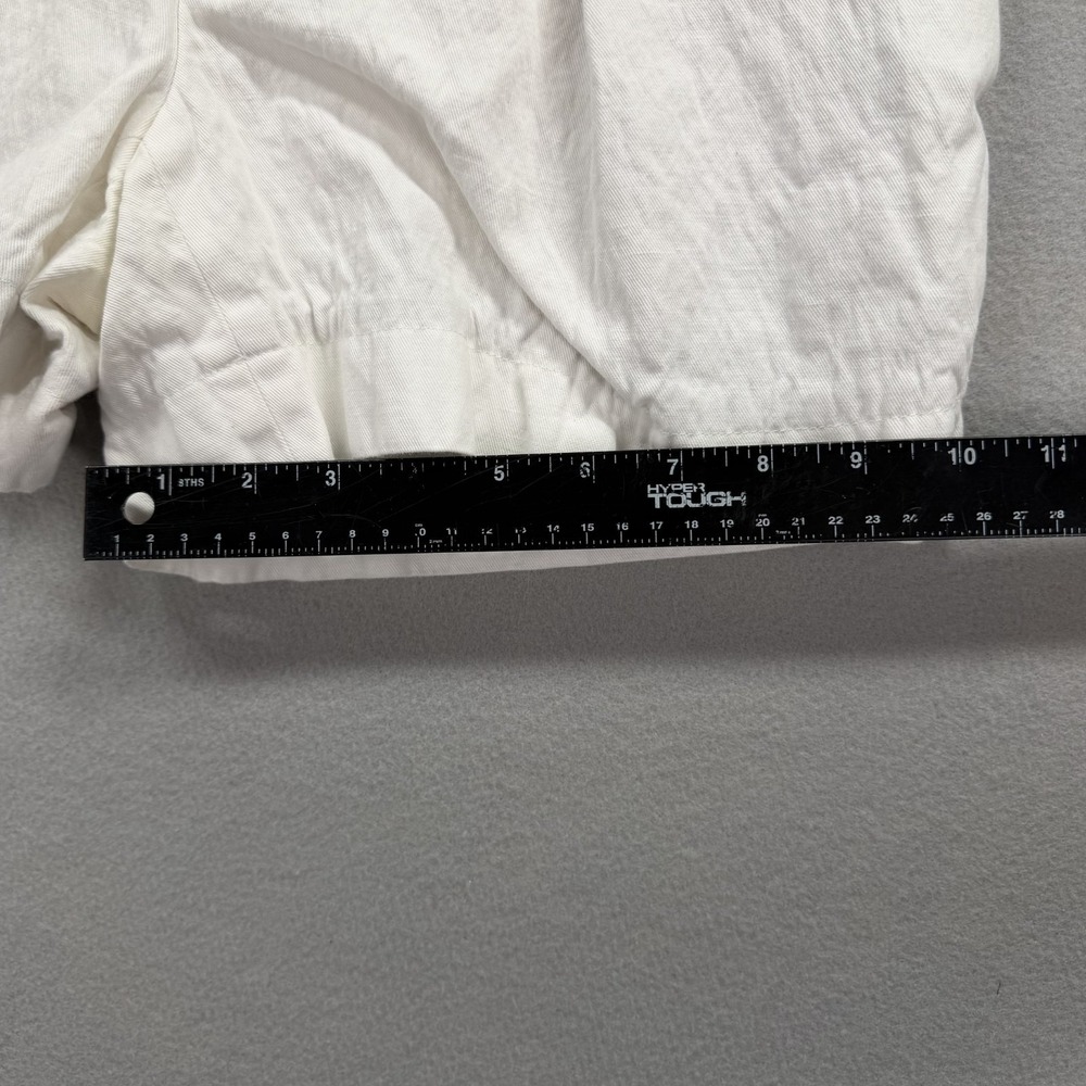 Vince High Waisted Shorts Women 2 White Canvas Pockets Linen Blend Pleated Front - Picture 6 of 10